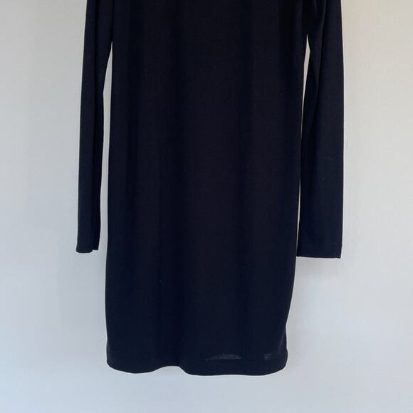 Weekday Beyond Long Sleeve Black Dress Sz M Minimal Comfy Soft Viscose - Picture 6 of 8